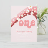 Invitation pour le premier anniversaire Retro Dais (Debout devant)