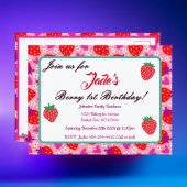Invitation pour le premier anniversaire Rose Frais
