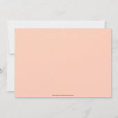 Invitation pour le premier anniversaire Rose Rouge (Dos)