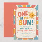 Invitation pour le premier anniversaire sous le so (Devant / Derrière)