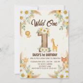Invitation pour le premier anniversaire Wild One B (Devant)