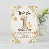 Invitation pour le premier anniversaire Wild One B (Debout devant)