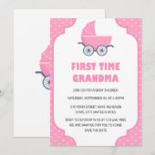 Invitation pour le premier Baby shower de grand-mè (Devant / Derrière)