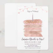 Invitation pour le premier gâteau d'anniversaire (Devant / Derrière)