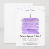 Invitation pour le premier gâteau d'anniversaire (Devant / Derrière)