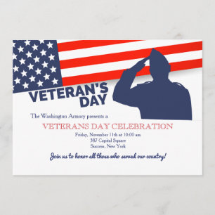 Invitation pour le salut de la fête des vétérans