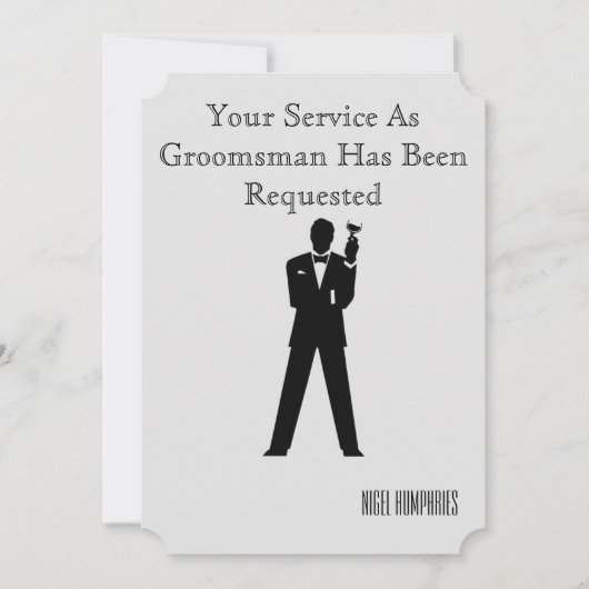 Invitation pour le témoin ou un garçon d'honneur (Devant)