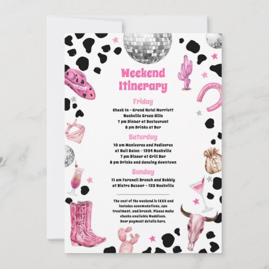 Invitation pour le week-end d'enterrement de vie d (Dos)