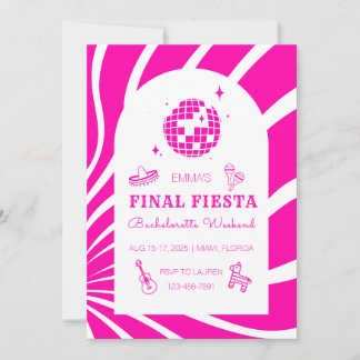 Invitation pour le week-end d'enterrement de vie d
