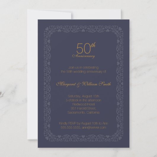 Invitation pour l'élégant mariage classique (Devant)