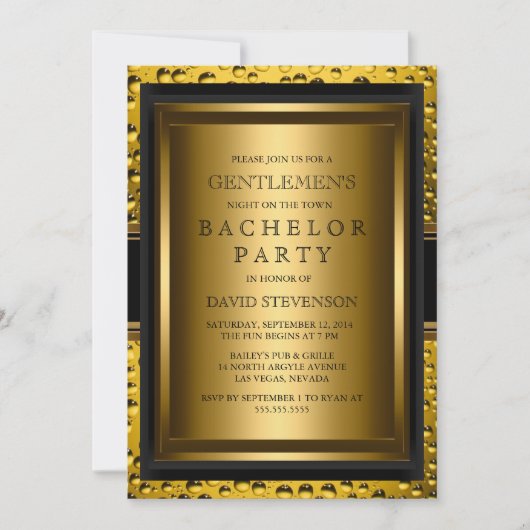 Invitation pour l'enterrement de vie de garçon de  (Devant)