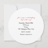 Invitation pour l'enterrement de vie de jeune fill (Dos)