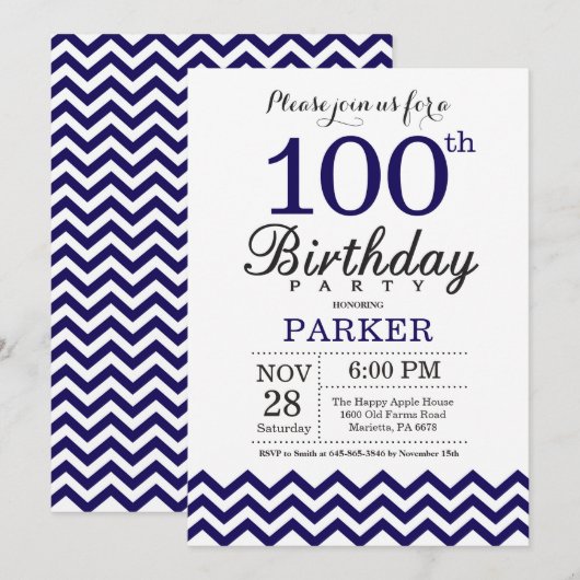 Invitation pour les 100 ans Anniversaire Chevron B (Devant / Derrière)