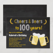 Invitation pour les 100 ans Cheers and Beers (Devant / Derrière)