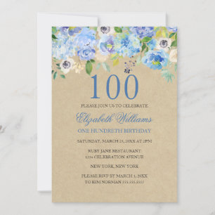 Invitation pour les 100 ans de Fleur Bleue Aquarel
