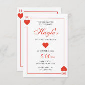 Invitation pour les 100 ans de la Reine de Cœur Ca (Devant / Derrière)