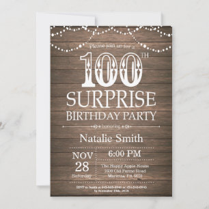 Invitation pour les 100 ans de Rustic Surprise