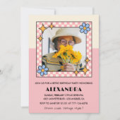 Invitation pour les 100 ans Retro Groovy Rose (Devant)