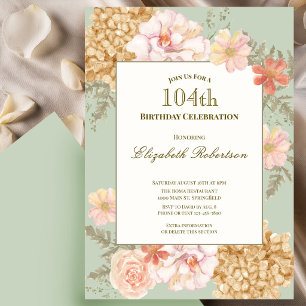 Invitation pour les 104 ans avec des couleurs auto
