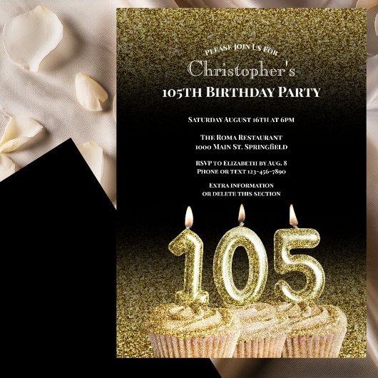 Invitation pour les 105 ans de son anniversaire no