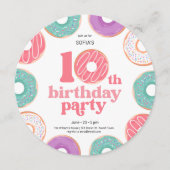 Invitation pour les 10 ans de la Fille de la Fête (Devant)