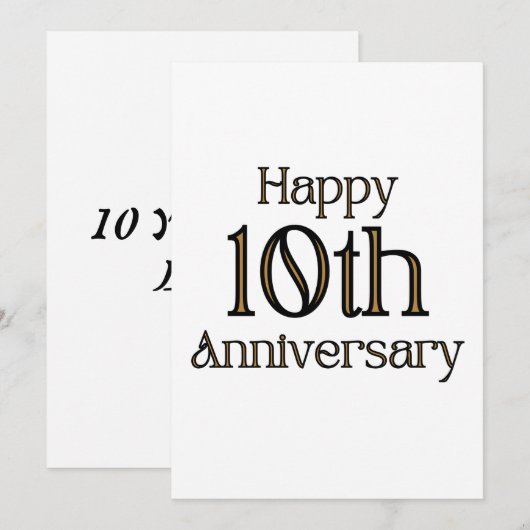 Invitation pour les 10 ans de mariage (Devant / Derrière)