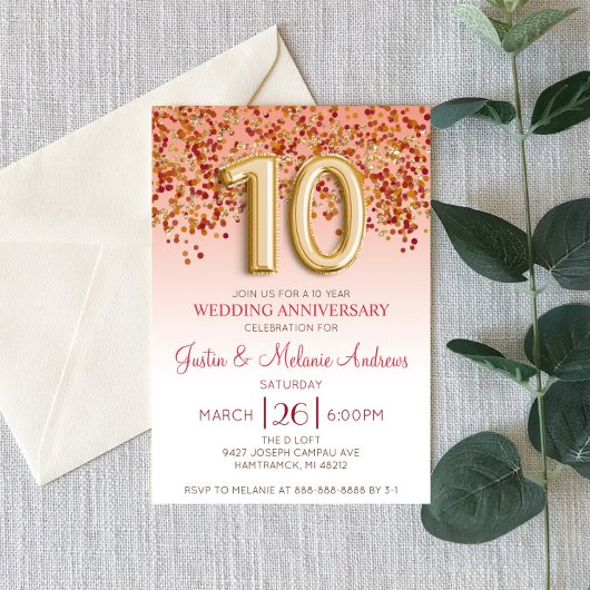 Invitation pour les 10 ans de mariage en Bourgogne