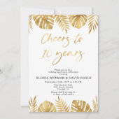 Invitation pour les 10 ans de mariage en or (Devant)