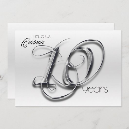 Invitation pour les 10 ans de mariage Fancy Tin (Devant / Derrière)