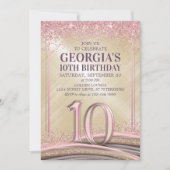 Invitation pour les 10 ans d'une fille (Devant)