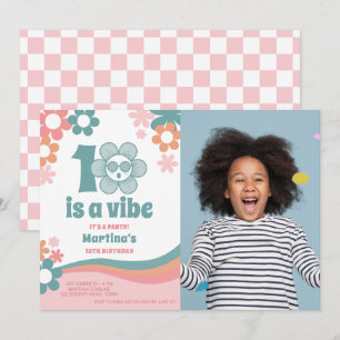 Invitation pour les 10 ans d'une fille avec photo