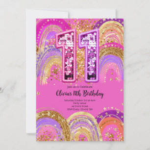 Invitation pour les 11 ans des filles