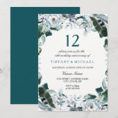 Invitation pour les 12 ans de mariage en Vert Jade (Devant / Derrière)