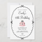 Invitation pour les 13 ans d'une fille (Devant)