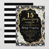 Invitation pour les 15 ans d'anniversaire - Noir B (Devant / Derrière)