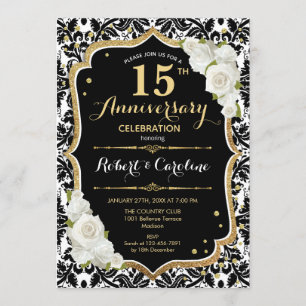 Invitation pour les 15 ans d'anniversaire - Noir B