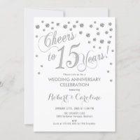 Invitation pour les 15 ans de mariage - Argent Bla