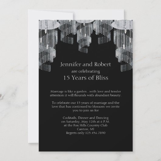 Invitation pour les 15 ans de mariage Crystal Chan (Devant)