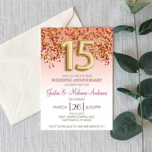Invitation pour les 15 ans de mariage en Bourgogne