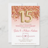 Invitation pour les 15 ans de mariage en Bourgogne (Devant)