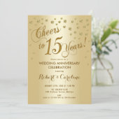 Invitation pour les 15 ans de mariage en or (Debout devant)