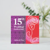 Invitation pour les 15 ans de mariage Rose (Debout devant)