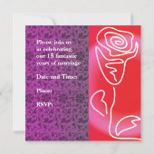 Invitation pour les 15 ans de mariage Rose (Dos)