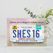 Invitation pour les 16 ans d'une fille - Permis de (Debout devant)