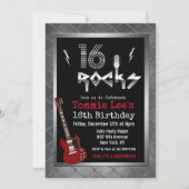Invitation pour les 16 ans Rockstar Guitar (Devant)