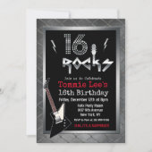 Invitation pour les 16 ans Rockstar Guitar (Devant)