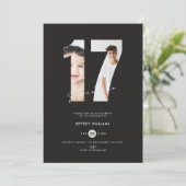 Invitation pour les 17 ans des garçons avec photo (Debout devant)