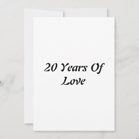 Invitation pour les 20 ans de mariage (Dos)