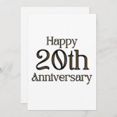 Invitation pour les 20 ans de mariage (Devant / Derrière)