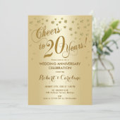 Invitation pour les 20 ans de mariage en or (Debout devant)